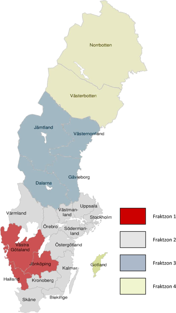 Transporttariff Holgers Sverige